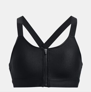 Under Armour Compression Continuum High Zip Black Cross-Back Sports Bra